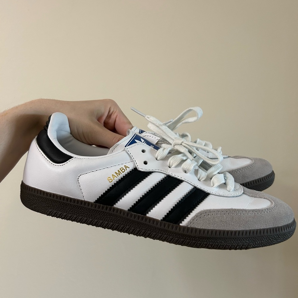 Adidas Samba White and Black Trainers